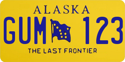 AK license plate GUM123