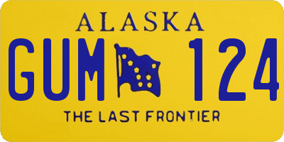 AK license plate GUM124