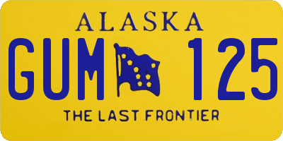 AK license plate GUM125