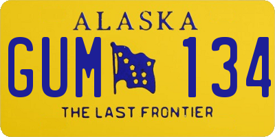 AK license plate GUM134