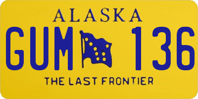 AK license plate GUM136