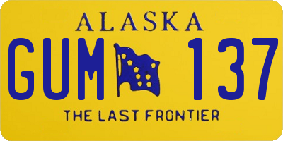 AK license plate GUM137