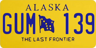 AK license plate GUM139