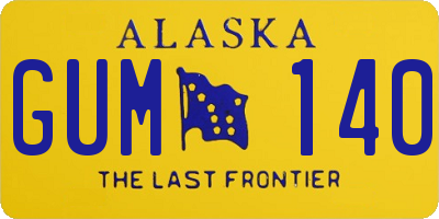 AK license plate GUM140