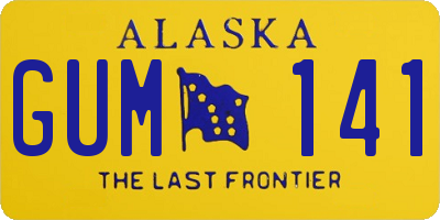 AK license plate GUM141