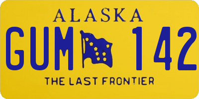 AK license plate GUM142