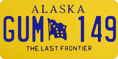 AK license plate GUM149