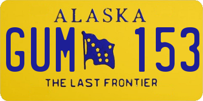 AK license plate GUM153