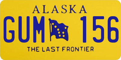 AK license plate GUM156