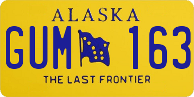 AK license plate GUM163