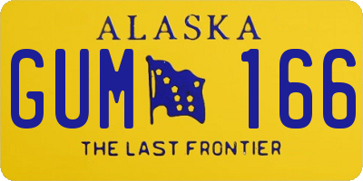 AK license plate GUM166