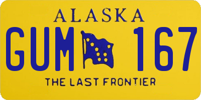 AK license plate GUM167