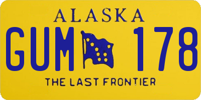 AK license plate GUM178