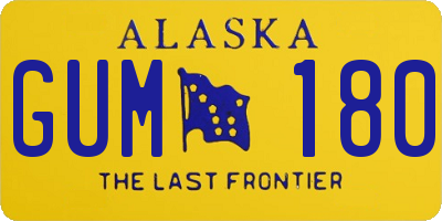 AK license plate GUM180