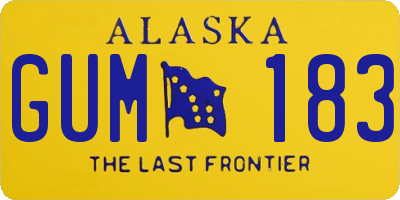 AK license plate GUM183