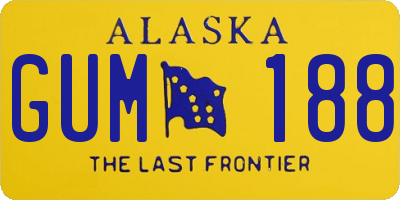 AK license plate GUM188