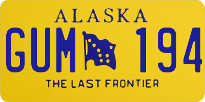 AK license plate GUM194