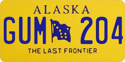 AK license plate GUM204