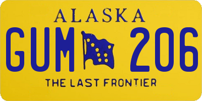 AK license plate GUM206