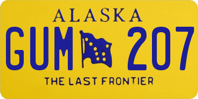 AK license plate GUM207