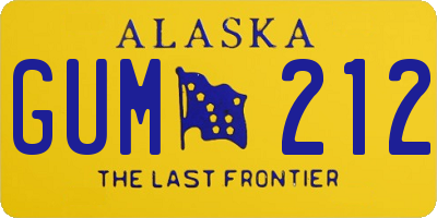 AK license plate GUM212