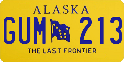 AK license plate GUM213