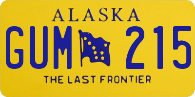 AK license plate GUM215