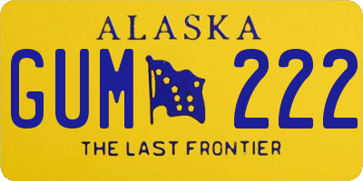 AK license plate GUM222