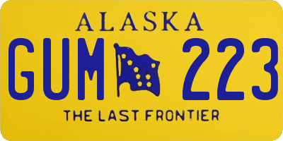 AK license plate GUM223