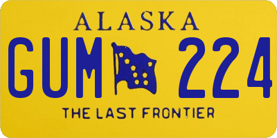 AK license plate GUM224