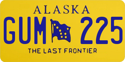 AK license plate GUM225