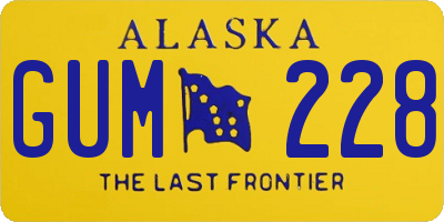 AK license plate GUM228