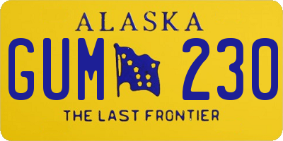 AK license plate GUM230