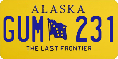 AK license plate GUM231