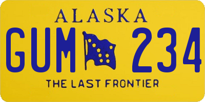 AK license plate GUM234