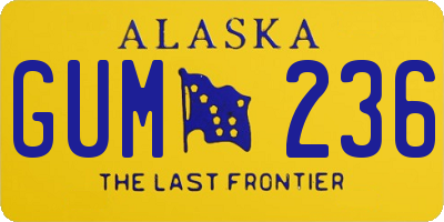 AK license plate GUM236