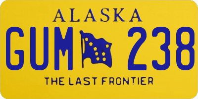 AK license plate GUM238
