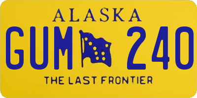 AK license plate GUM240