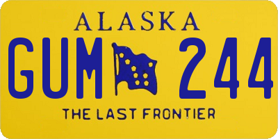 AK license plate GUM244