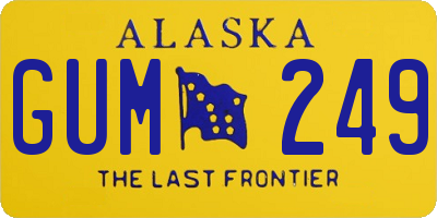 AK license plate GUM249