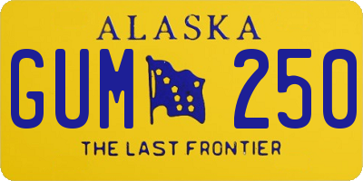 AK license plate GUM250