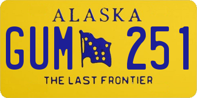 AK license plate GUM251