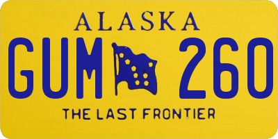 AK license plate GUM260