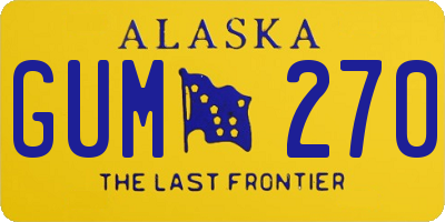 AK license plate GUM270