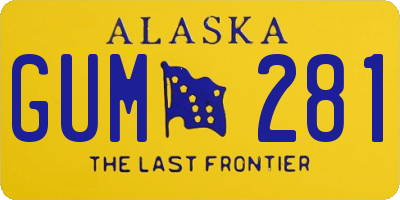 AK license plate GUM281