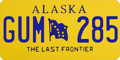 AK license plate GUM285