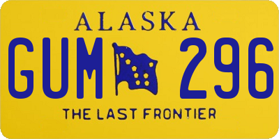 AK license plate GUM296