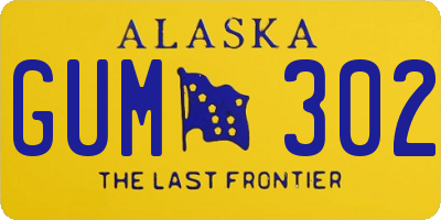 AK license plate GUM302