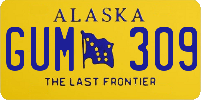 AK license plate GUM309