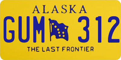 AK license plate GUM312